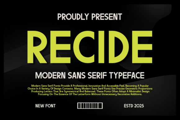 Recide: A Modern Sans Serif Typeface for Web Design